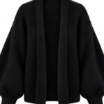 Black Knit Open Front Cardigan