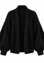Black Knit Open Front Cardigan