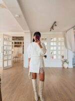 Cream Crewneck Knit Sweater - Image 2