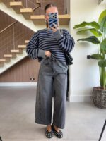 High Waist Wide Leg Grey Jeans - Image 2