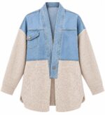 Denim and Knit Colorblock Cardigan