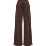 Brown Corduroy Wide Leg Pants