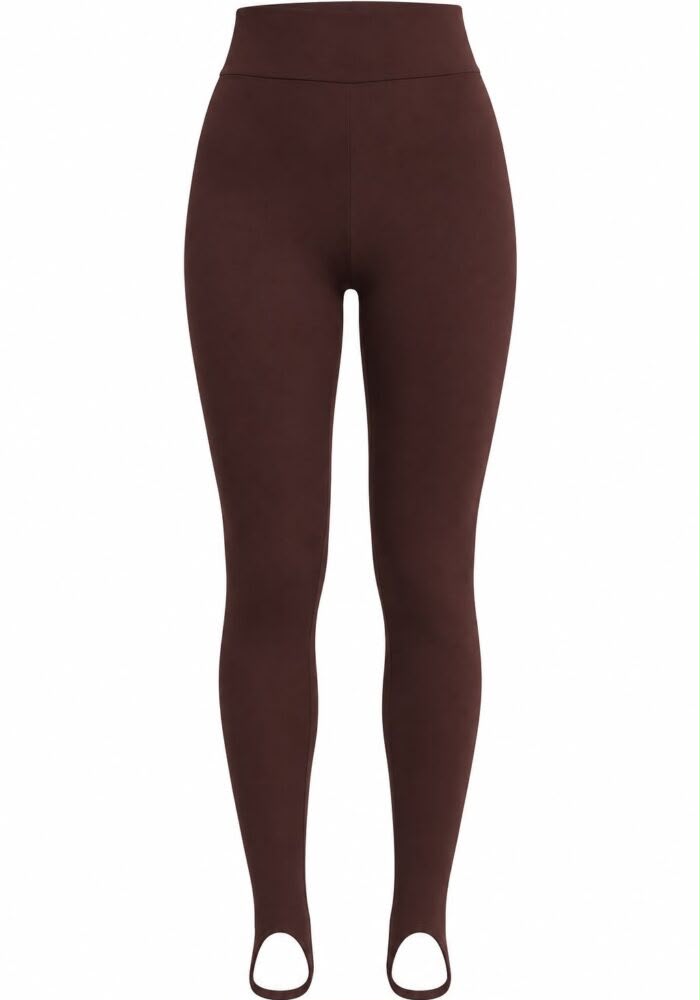 be8a1d4d-9400-4cf7-9a3b-d5eeb9138e5f High Waist Brown Stirrup Leggings - Image 1