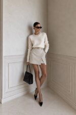 White Sweater With Embellished Neckline - Image 3