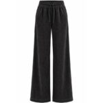 Black Wide Leg Corduroy Pants
