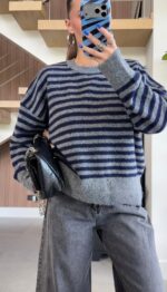 Navy Striped Sweater - Image 3