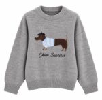 Grey Dachshund Dog Graphic Sweater