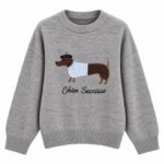 Grey Dachshund Dog Graphic Sweater