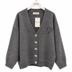 Aphrodite Grey Heart Embroidered Cardigan