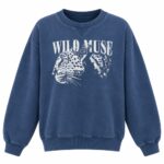 Wild Muse Blue Leopard Graphic Sweatshirt