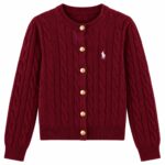 Ralph Lauren Red Cable Knit Cardigan