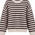 Black and White Striped Knit Sweater