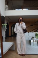 Beige Wide Leg Lounge Set - Image 2