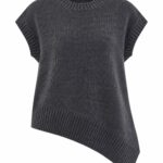 Charcoal Gray Asymmetric Knit Sweater