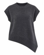 Charcoal Gray Asymmetric Knit Sweater