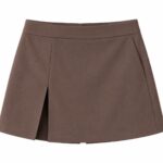 Taupe High-Waisted Mini Skirt