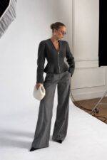 Black Wide Leg Corduroy Pants - Image 3