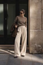 Beige Corduroy Wide Leg Pants - Image 3