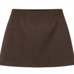 Brown A-Line Mini Skirt