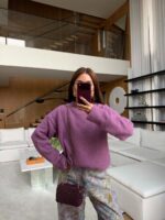 Purple Crew Neck Knit Sweater - Image 2