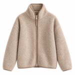 Beige Sherpa Fleece Zip Jacket