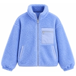 Light Blue Sherpa Zip-Up Jacket