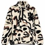 Abstract Print Sherpa Fleece Pullover