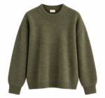 Olive Green Crewneck Knit Sweater