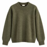 Olive Green Crewneck Knit Sweater