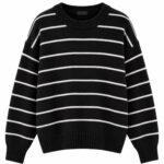 Black and White Striped Knit Sweater