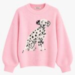 Bisou Pink Dalmatian Dog Sweater
