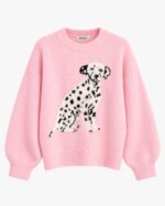 Bisou Pink Dalmatian Dog Sweater