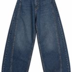 Wide Leg Blue Denim Jeans