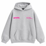 STWD Grey Hoodie With Pink Logo