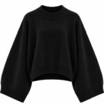 Black Oversized Ribbed Knit Sweater