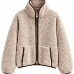 Beige Sherpa Fleece Zip Jacket