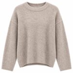 Beige Crew Neck Wool Sweater