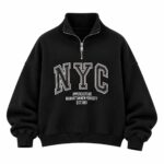 Black NYC Half Zip Sweatshirt