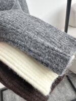 Gray Wool Button Collar Sweater - Image 4