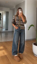 Striped Button-Up Knit Cardigan - Image 2
