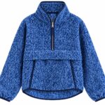 Blue Speckled Fleece Half Zip Pullover