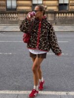 Leopard Print Fleece Zip Jacket - Image 2