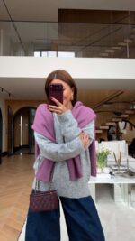 Purple Crew Neck Knit Sweater - Image 3