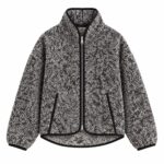 Black and White Speckled Fleece Jacket