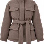 Taupe Wool Belted Utility Jacket
